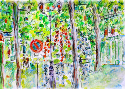 exPalais Royal  Comédie Française van Jean Mirre, Schilderij te koop op Singulart