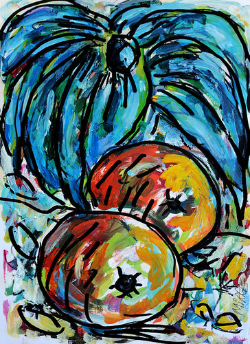 Pommes et plante grasse by Jean Mirre, 絵画 for Sale on Singulart