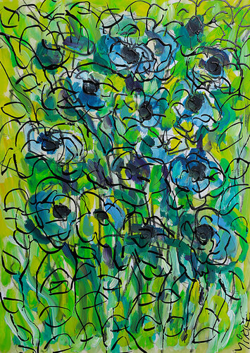 Iris au glyphosate di Jean Mirre, Pittura in vendita su Singulart