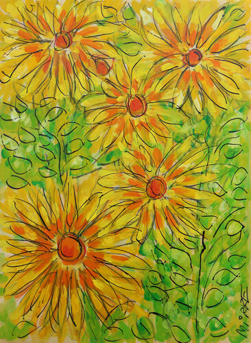 Fleurs jaunes by Jean Mirre, Painting for Sale on Singulart