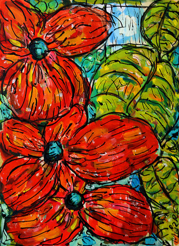 Bouquet et fenêtre van Jean Mirre, Schilderij te koop op Singulart
