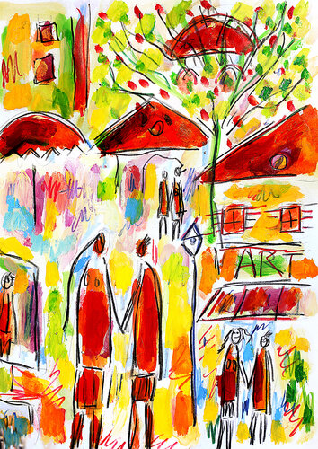 Art and Love van Jean Mirre, Schilderij te koop op Singulart