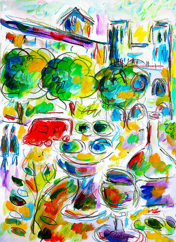 Brunch avant les JO par Jean Mirre, Peinture en vente sur Singulart