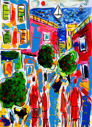 Menton par Jean Mirre, Peinture en vente sur Singulart