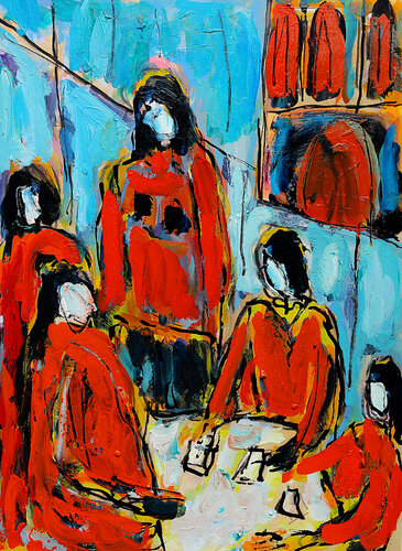 exCard players van Jean Mirre, Schilderij te koop op Singulart