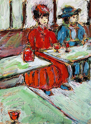 Absinthe d'après Degas par Jean Mirre, Peinture en vente sur Singulart
