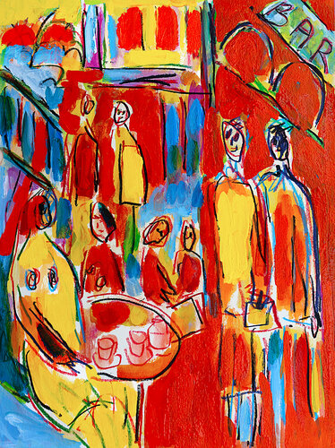 exLa terrasse van Jean Mirre, Schilderij te koop op Singulart