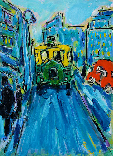 exLe vieux bus van Jean Mirre, Schilderij te koop op Singulart