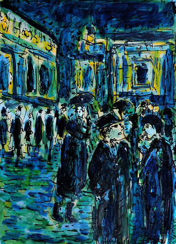 Night smoke by Jean Mirre, Painting for Sale on Singulart