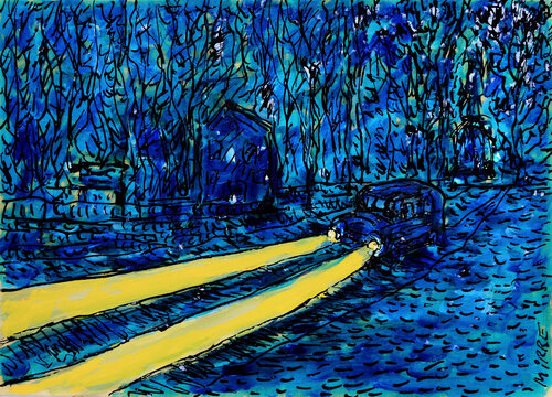 Les phares by Jean Mirre, Painting for Sale on Singulart