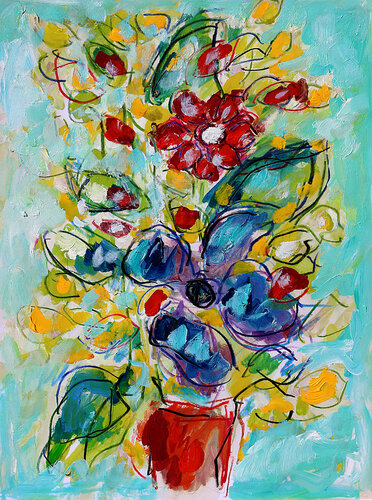 Le bouquet d'anniv van Jean Mirre, Schilderij te koop op Singulart