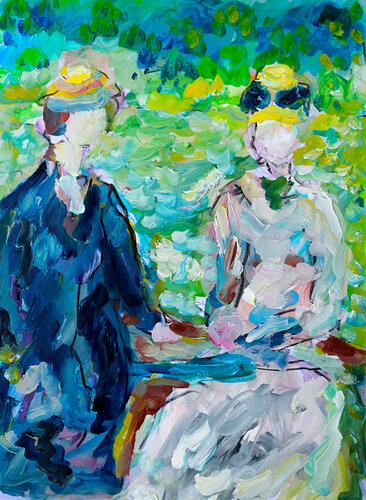 Le lac du bois de Boulogne d'après Berthe Morisot van Jean Mirre, Schilderij te koop op Singulart