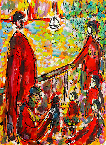 exLunch des canotiers d'après Renoir van Jean Mirre, Schilderij te koop op Singulart