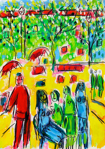 Jeunes artistes par Jean Mirre, Peinture en vente sur Singulart