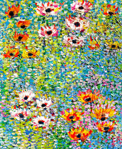 Turquoise et parme  SOLD di Jean Mirre, Pittura in vendita su Singulart