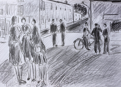 Rue d'antan di Jean Mirre, Pittura in vendita su Singulart