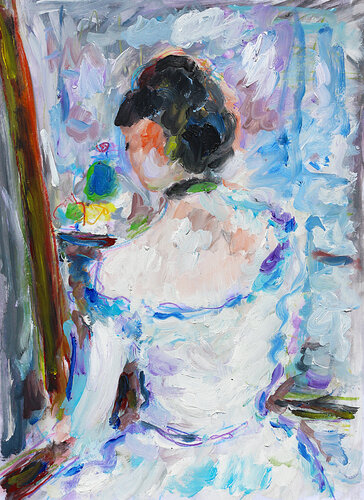Femme à sa toilette ( d'après Berthe Morisot ) di Jean Mirre, Pittura in vendita su Singulart