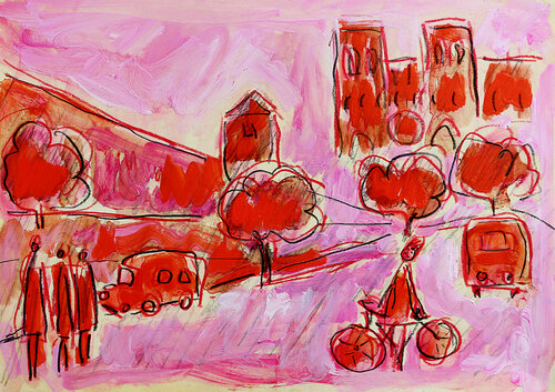 Paris vélo von Jean Mirre, Malerei kaufen auf Singulart