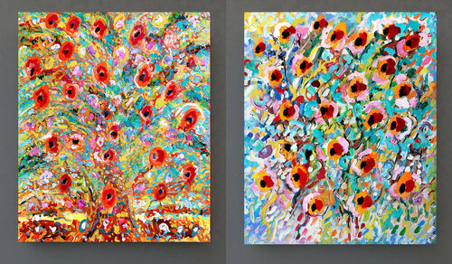 Arbre fleur + Le temps suspendu von Jean Mirre, Malerei kaufen auf Singulart