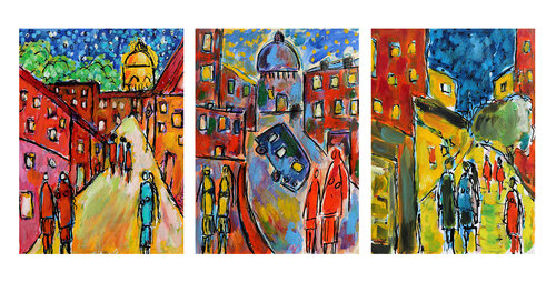 Triptyque passants Jean Mirre
