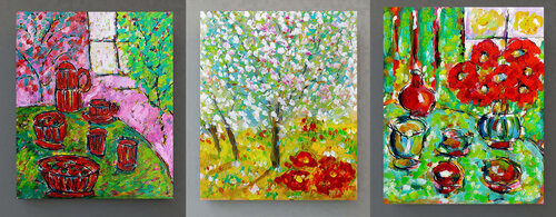 Dinette + Easter + Coin fenêtre van Jean Mirre, Schilderij te koop op Singulart