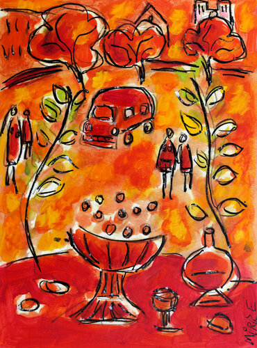 Amours parisiens by Jean Mirre, Painting for Sale on Singulart