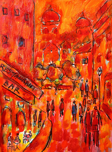 exRestaurant Bar Love van Jean Mirre, Schilderij te koop op Singulart