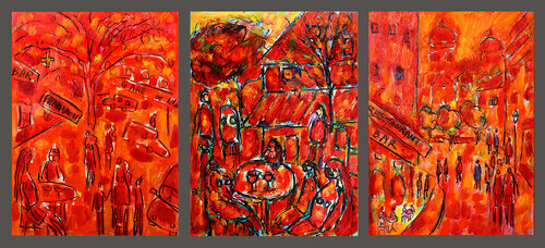 Triptyque Gare de Lyon von Jean Mirre, Malerei kaufen auf Singulart
