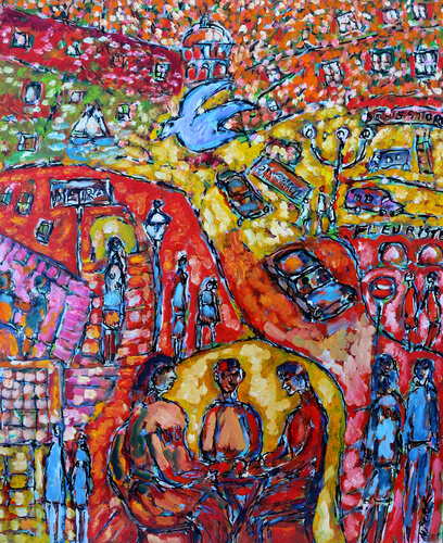 Colombe sur Paris di Jean Mirre, Pittura in vendita su Singulart