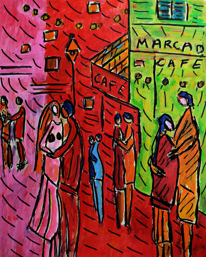 Bal Rue Marcadet by Jean Mirre, Painting for Sale on Singulart