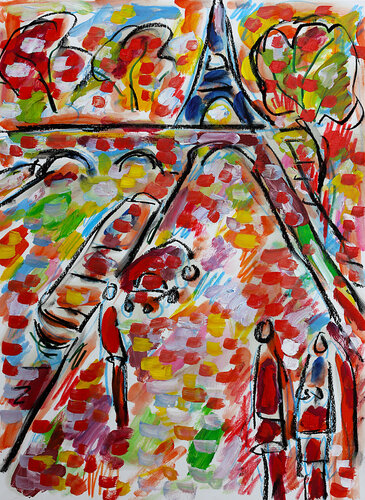 Amour Eiffel by Jean Mirre, 회화 for Sale on Singulart