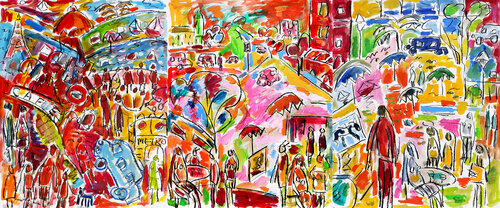 Triptyque mois d'août de Jean Mirre, Pintura a la venta en Singulart