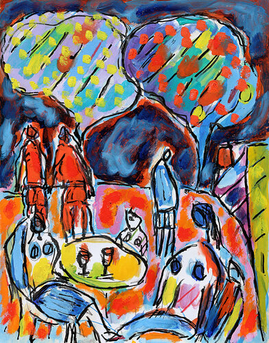 Cocktail Party by Jean Mirre, Painting for Sale on Singulart