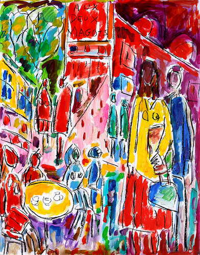 exAux Deux Magots van Jean Mirre, Schilderij te koop op Singulart