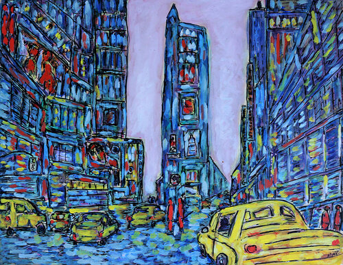 Times Square impression van Jean Mirre, Schilderij te koop op Singulart
