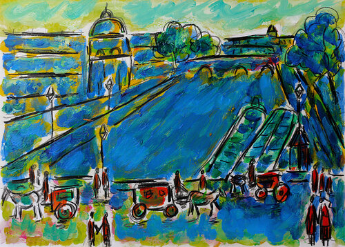 exCoupole et Louvre van Jean Mirre, Schilderij te koop op Singulart