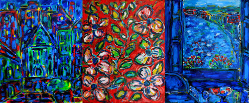 Triptyque Cherokee von Jean Mirre, Malerei kaufen auf Singulart