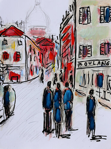 exGens de septembre van Jean Mirre, Schilderij te koop op Singulart