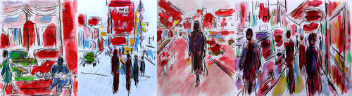 Gens et rue van Jean Mirre, Schilderij te koop op Singulart