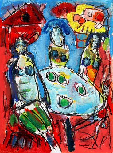 exLa part du gâteau di Jean Mirre, Pittura in vendita su Singulart