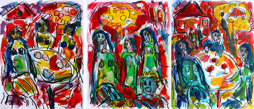 Triptyque Women's rights von Jean Mirre, Malerei kaufen auf Singulart