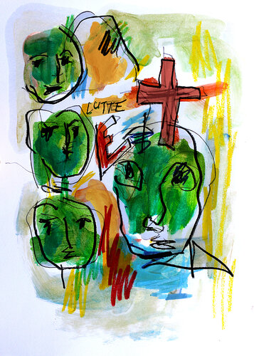 Lutte by Jean Mirre, Painting for Sale on Singulart