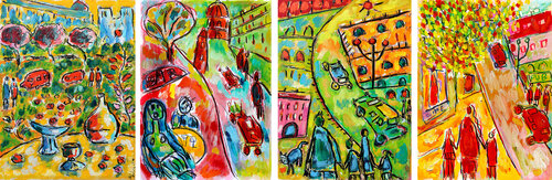 Hommage à la ville van Jean Mirre, Schilderij te koop op Singulart