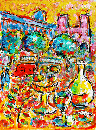 Paris lyrique by Jean Mirre, Painting for Sale on Singulart