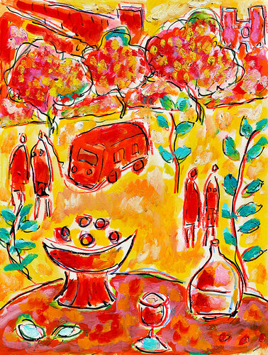 Rue des palmes di Jean Mirre, Pittura in vendita su Singulart