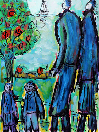 Petits et grands by Jean Mirre, Painting for Sale on Singulart