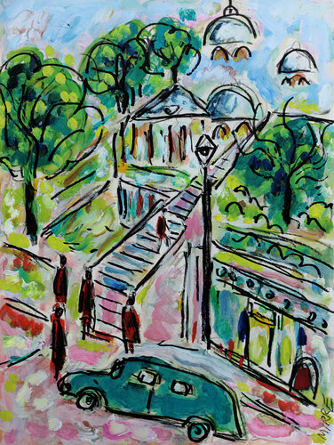 Escaliers de Montmartre by Jean Mirre, Painting for Sale on Singulart
