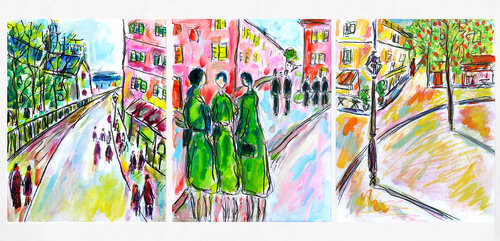 Triptyque La Croisille von Jean Mirre, Malerei kaufen auf Singulart