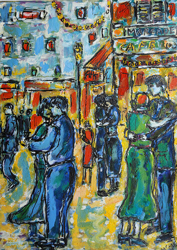 Bal Rue Marcadet SOLD di Jean Mirre, Pittura in vendita su Singulart