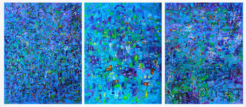 Triptyque Space of Mind di Jean Mirre, Pittura in vendita su Singulart